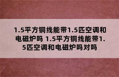 1.5平方铜线能带1.5匹空调和电磁炉吗 1.5平方铜线能带1.5匹空调和电磁炉吗对吗